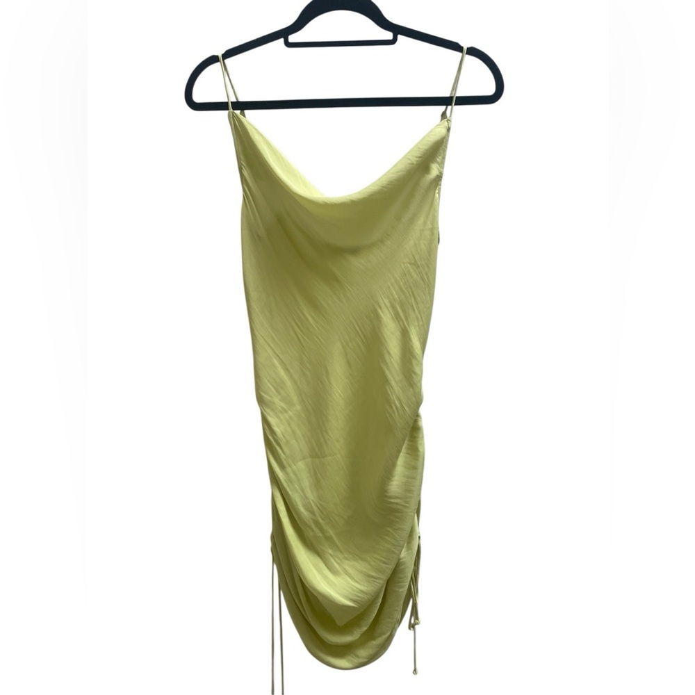 Free People Day to Night Light Yellow/ Green Convertible Slip Side Ruching Dress